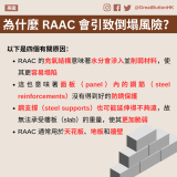 GBHK資訊包：教育 - 20 以下是四個有關原因： RAAC 的充氣結構意味著水分會滲入並削弱材料，使其更容易塌陷 這也意味著面板（panel）內的鋼筋（steel reinforcements）沒有得到好的防銹保護 鋼支撐（steel supports）也可能延伸得不夠遠，故無法承受樓板（slab）的重量，使其更加脆弱 RAAC 通常用於天花板、地板和牆壁