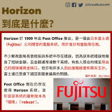 Horizon 於 1999 年由 Post Office 推出，是一個由日本富士通（Fujitsu）公司開發的電腦系統，用於會計和盤點等任務。  不少郵政副局長曾經投訴系統中存在錯誤，因為該系統錯誤地報告了短缺金額，且金額通常達數千英鎊。有些人照合約規定用自己的錢填補資金缺口，但亦有許多人因此面臨破產和喪失生計。富士通已受邀下週回答國會議員的問題。